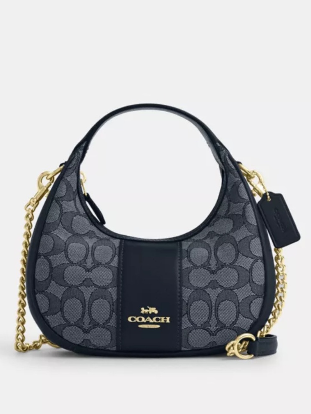 ✨Coach Mini Carmen in Signature Jacquard Crossbody with Gold Hardware ✨